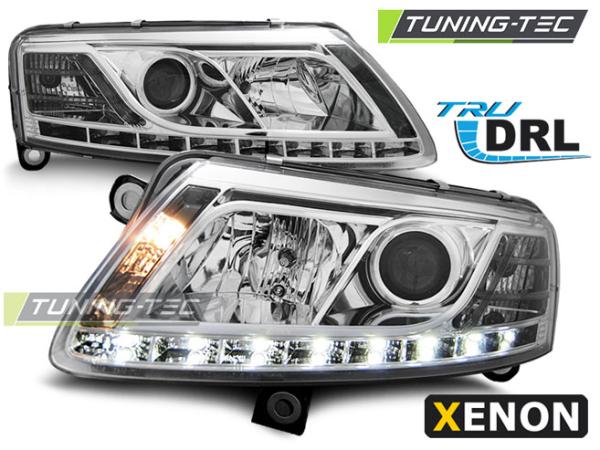 XENON LED Tagfahrlicht Scheinwerfer passend für Audi A6 C6 (4F) 04-08 chrom