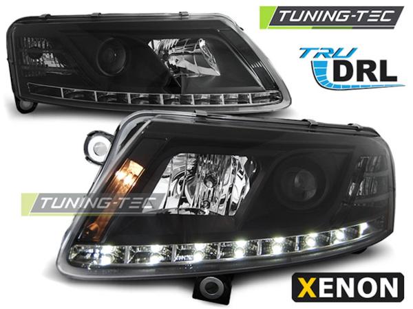 XENON LED Angel Eyes Scheinwerfer passend für Audi A6 C6 (4F) 04-08 schwarz