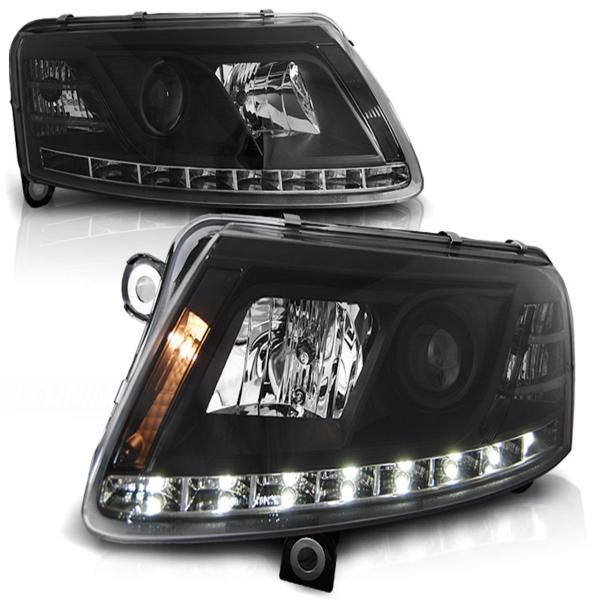 XENON LED Angel Eyes Scheinwerfer passend für Audi A6 C6 (4F) 04-08 schwarz