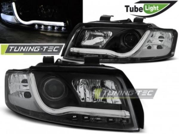 LED Tagfahrlicht Design Scheinwerfer passend für Audi A4 B6 00-04 schwarz