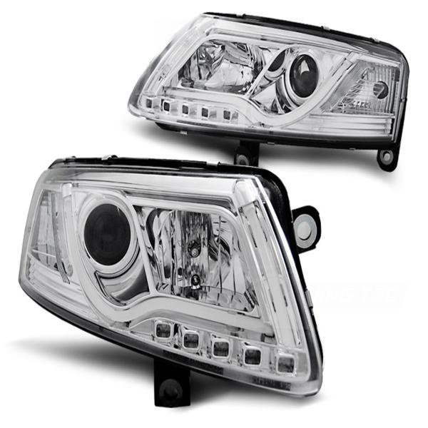LED Tagfahrlicht Scheinwerfer passend für Audi A6 C6 (4F) 04-08 chrom