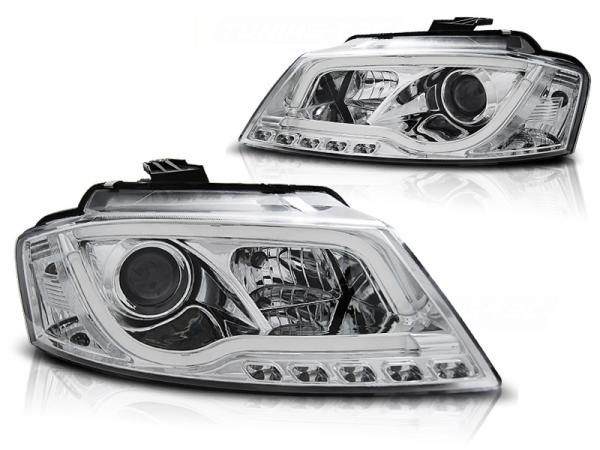 Scheinwerfer DRL LED Tagfahrlicht passend für Audi A3 8P 8PA Bj. 08-12 Chrom LTI
