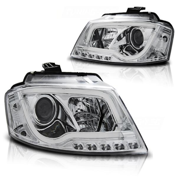 Scheinwerfer DRL LED Tagfahrlicht passend für Audi A3 8P 8PA Bj. 08-12 Chrom LTI