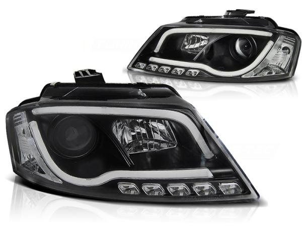 Scheinwerfer DRL LED Tagfahrlicht passend für Audi A3 8P 8PA Bj. 08-12 Schwarz LTI