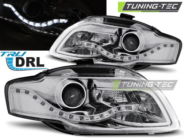 Scheinwerfer DRL LED Tagfahrlicht passend für Audi A4 B7 Bj. 04-08 Chrom