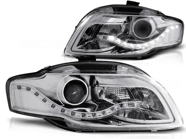 Scheinwerfer DRL LED Tagfahrlicht passend für Audi A4 B7 Bj. 04-08 Chrom