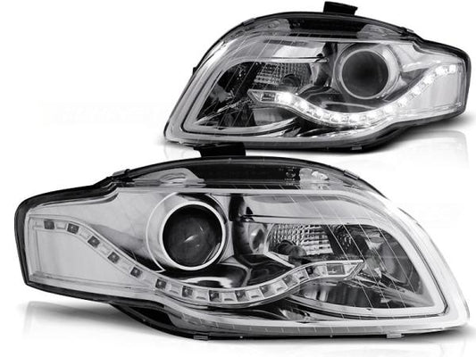 Scheinwerfer DRL LED Tagfahrlicht passend für Audi A4 B7 Bj. 04-08 Chrom