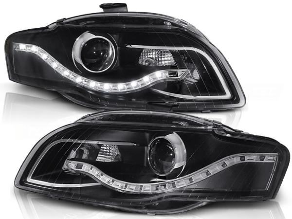Scheinwerfer DRL LED Tagfahrlicht passend für Audi A4 B7 Bj. 04-08 Schwarz
