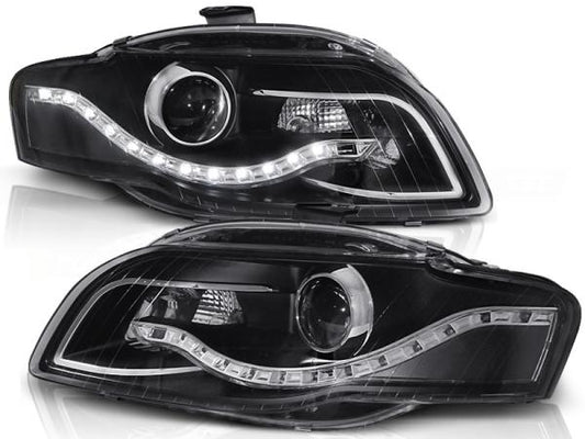 Scheinwerfer DRL LED Tagfahrlicht passend für Audi A4 B7 Bj. 04-08 Schwarz