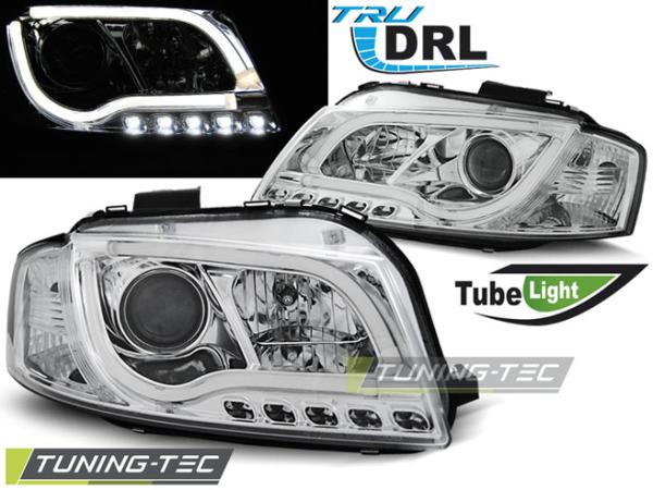 LED Tagfahrlicht Scheinwerfer passend für Audi A3 8P 04-08 chrom