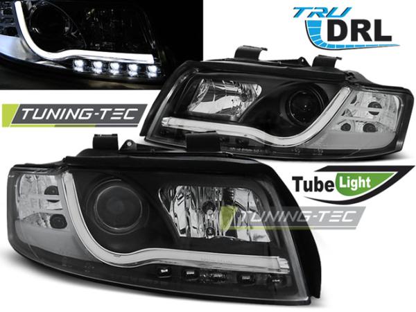 LED Tagfahrlicht Scheinwerfer passend für Audi A4 B6 00-04 schwarz