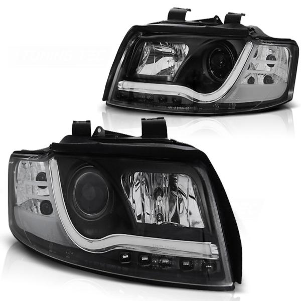 LED Tagfahrlicht Scheinwerfer passend für Audi A4 B6 00-04 schwarz
