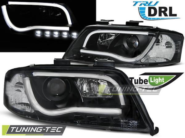 LED Tagfahrlicht Scheinwerfer passend für Audi A6 4B 01-04 schwarz