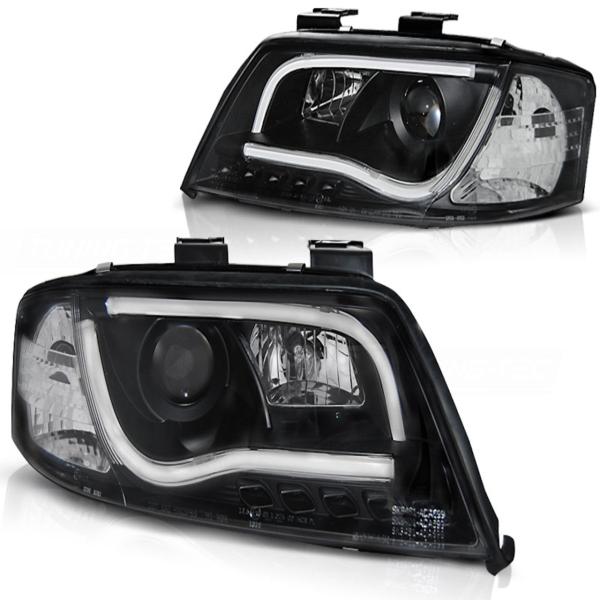 LED Tagfahrlicht Scheinwerfer passend für Audi A6 4B 01-04 schwarz