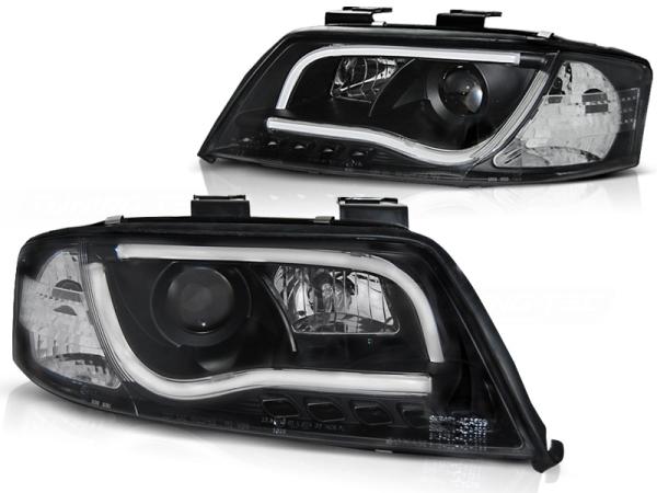 LED Tagfahrlicht Scheinwerfer passend für Audi A6 4B 01-04 schwarz