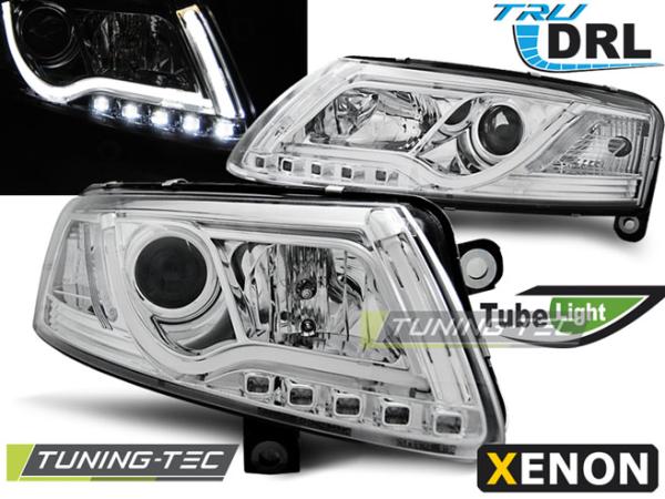 XENON LED Tagfahrlicht Scheinwerfer passend für Audi A6 C6 (4F) 04-08 chrom