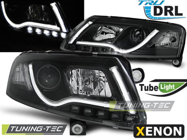 XENON LED Tagfahrlicht Scheinwerfer passend für Audi A6 C6 (4F) 04-08 schwarz