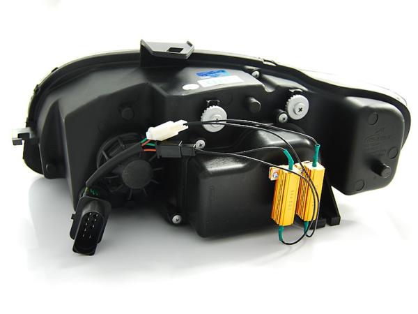 LED Tagfahrlicht Design Scheinwerfer passend für Audi A4 B7 05-08 chrom