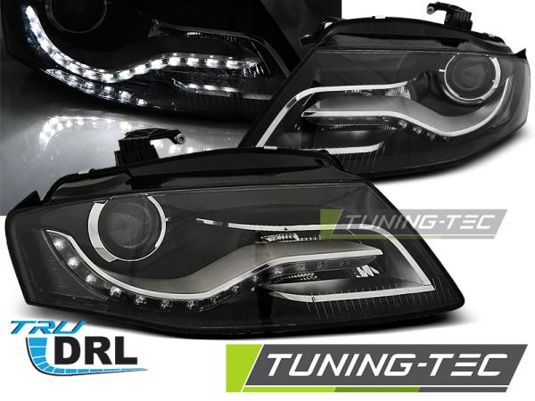 Scheinwerfer Set DRL LED Tagfahrlicht passend für Audi A4 B8 8K Bj. 2008-2011 Schwarz