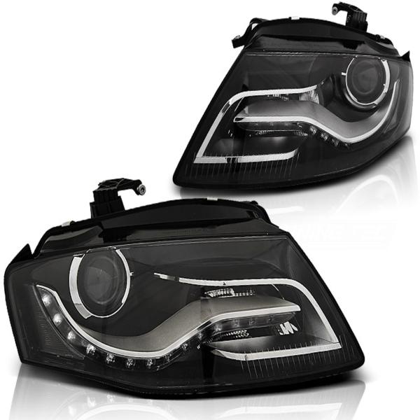 Scheinwerfer Set DRL LED Tagfahrlicht passend für Audi A4 B8 8K Bj. 2008-2011 Schwarz