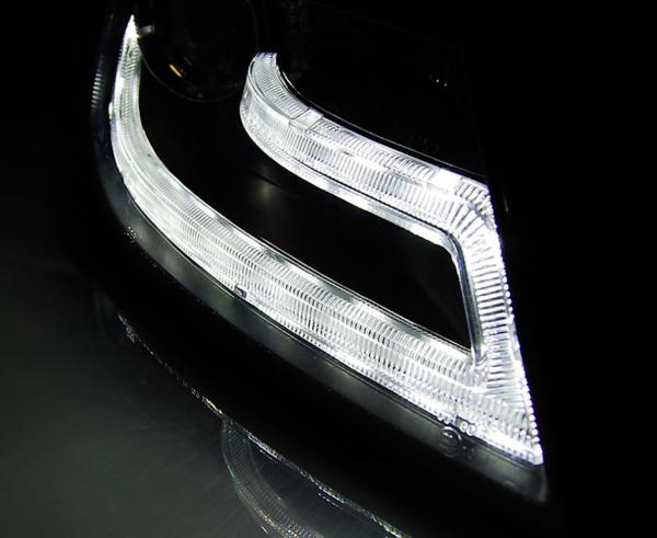 LED Tagfahrlicht Scheinwerfer passend für Audi A4 B8 08-11 schwarz