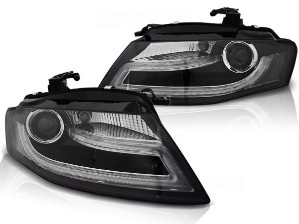 LED Tagfahrlicht Scheinwerfer passend für Audi A4 B8 08-11 schwarz