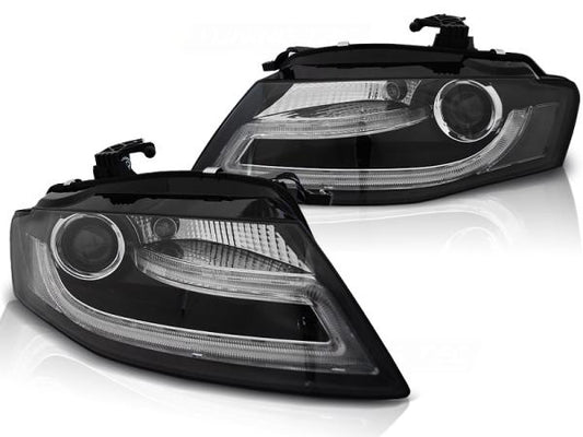 LED Tagfahrlicht Scheinwerfer passend für Audi A4 B8 08-11 schwarz