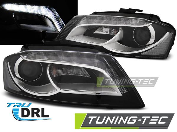 LED Tagfahrlicht Scheinwerfer passend für Audi A3 8P 08-12 schwarz