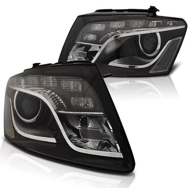 LED Tagfahrlicht Scheinwerfer passend für Audi Q5 (8R) 08-12 schwarz