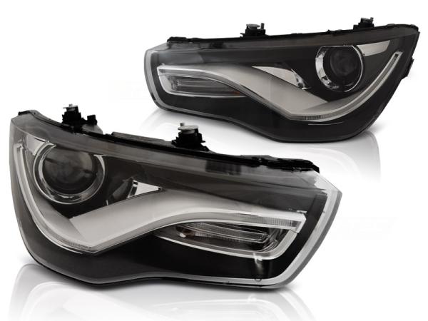 LED Tagfahrlicht Scheinwerfer passend für Audi A1 10-14 schwarz