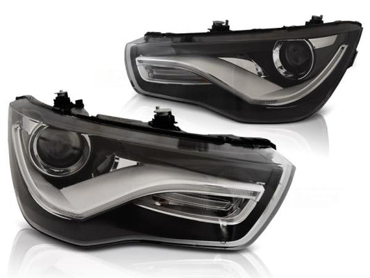 LED Tagfahrlicht Scheinwerfer passend für Audi A1 10-14 schwarz