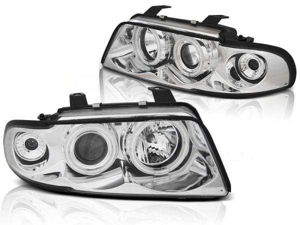 LED Angel Eyes Scheinwerfer passend für Audi A4 B5 94-98 chrom CCFL