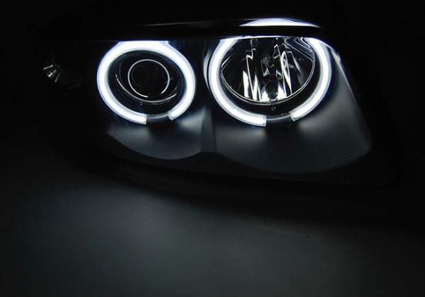 LED Angel Eyes Scheinwerfer passend für Audi A4 B5 94-98 schwarz CCFL