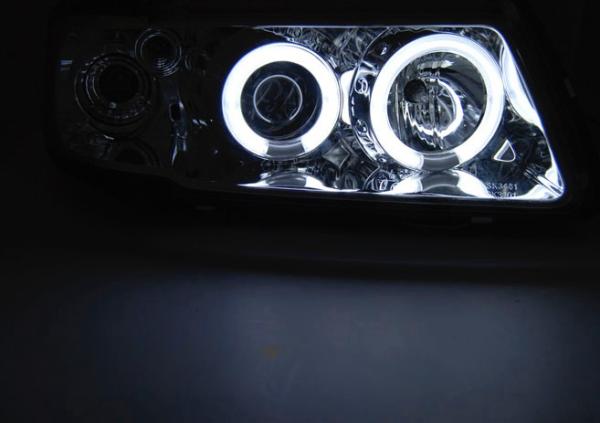 CCFL Angel Eyes Scheinwerfer passend für Audi A3 (8L) 96-00 chrom