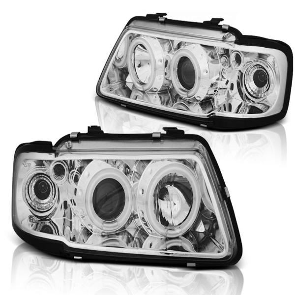 CCFL Angel Eyes Scheinwerfer passend für Audi A3 (8L) 96-00 chrom