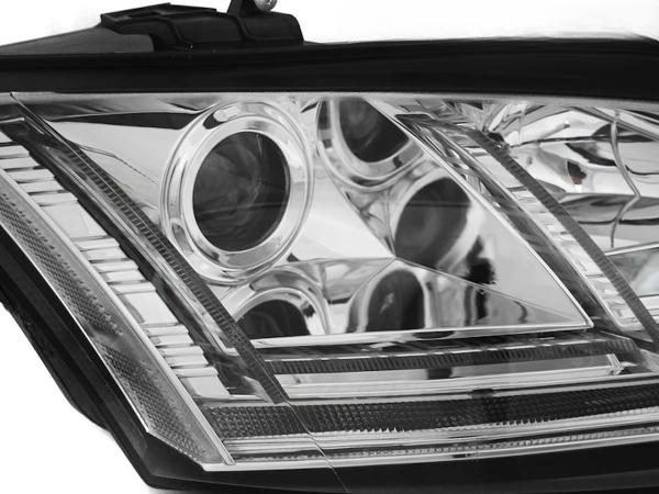 LED Tagfahrlicht Design Scheinwerfer passend für Audi TT 8J 06-10 chrom