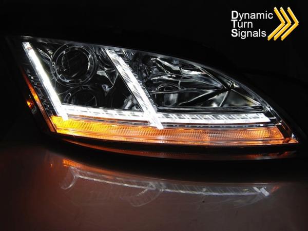 LED Tagfahrlicht Design Scheinwerfer passend für Audi TT 8J 06-10 chrom