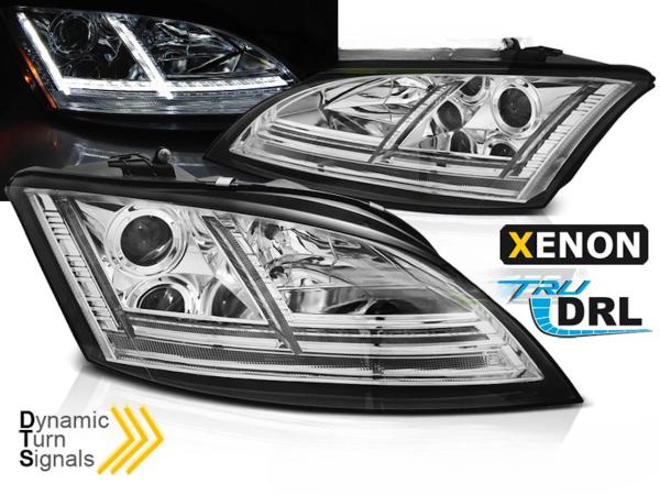 XENON LED Tagfahrlicht Scheinwerfer passend für Audi TT 8J 06-10 chrom