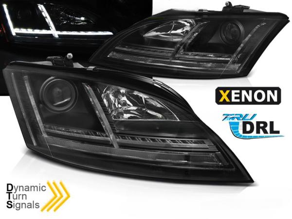 XENON LED Tagfahrlicht Scheinwerfer passend für Audi TT 8J 06-10 schwarz
