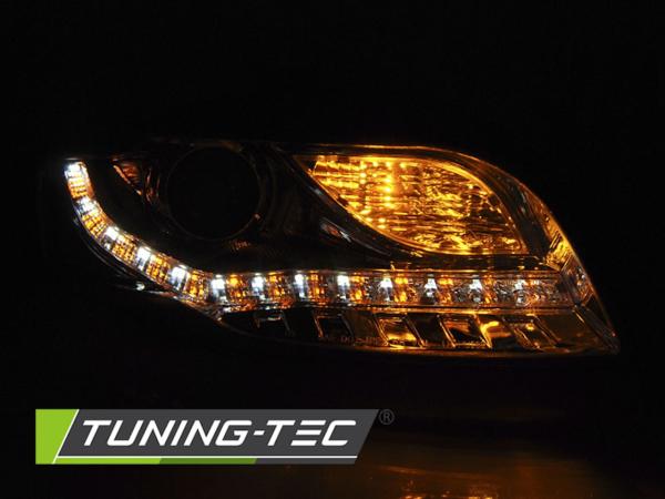 LED Tagfahrlicht Design Scheinwerfer passend für Audi A4 B7 05-08 chrom