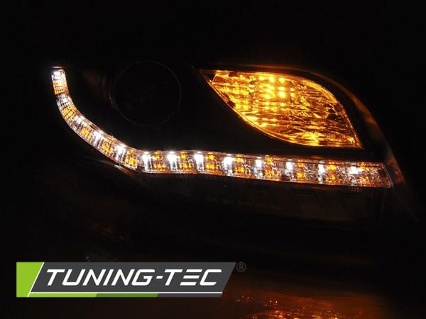 LED Tagfahrlicht Design Scheinwerfer passend für Audi A4 B7 05-08 schwarz