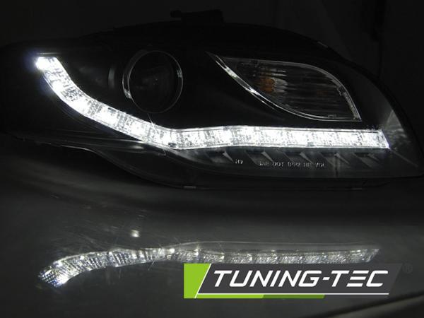 LED Tagfahrlicht Design Scheinwerfer passend für Audi A4 B7 05-08 schwarz
