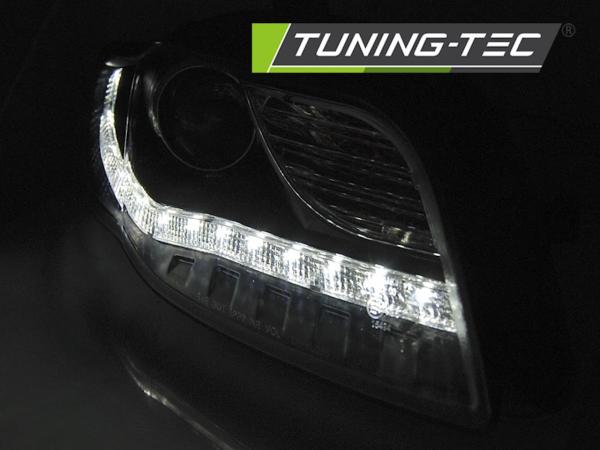 LED Tagfahrlicht Design Scheinwerfer passend für Audi A4 B7 05-08 schwarz