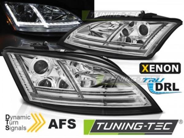 Xenon Scheinwerfer DRL LED Tagfahrlicht passend für Audi TT 8J 06- Chrom mit Kurvenlicht