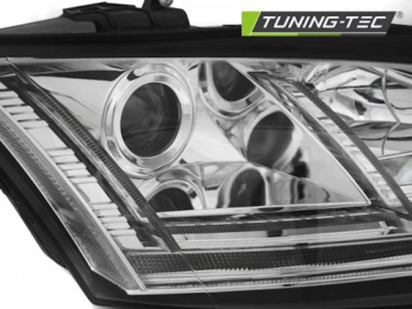Xenon Scheinwerfer DRL LED Tagfahrlicht passend für Audi TT 8J 06- Chrom mit Kurvenlicht