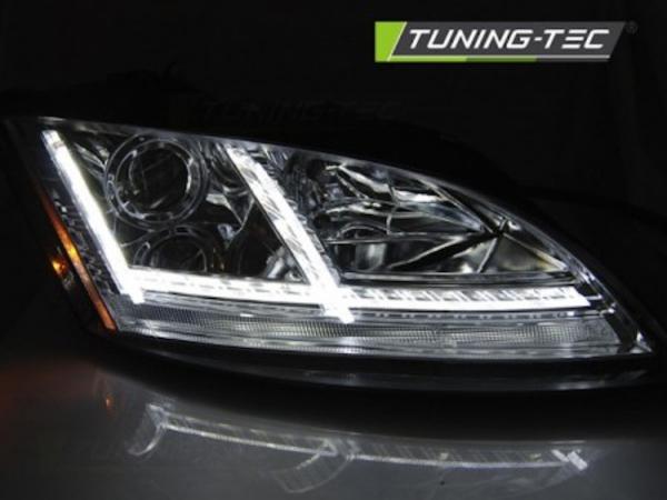 Xenon Scheinwerfer DRL LED Tagfahrlicht passend für Audi TT 8J 06- Chrom mit Kurvenlicht