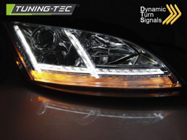 Xenon Scheinwerfer DRL LED Tagfahrlicht passend für Audi TT 8J 06- Chrom mit Kurvenlicht