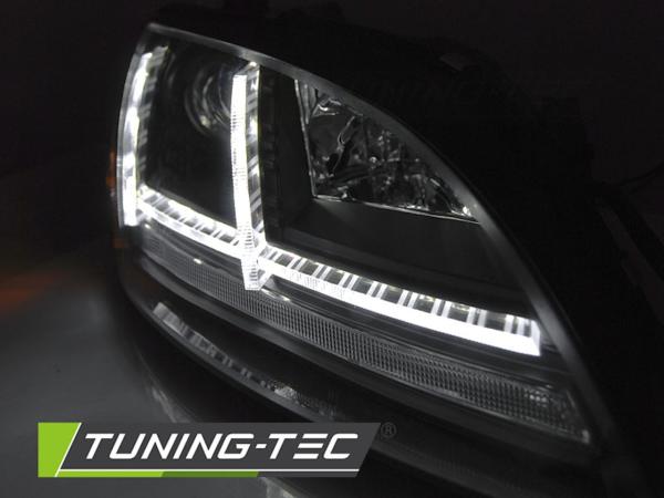 XENON LED Tagfahrlicht Scheinwerfer passend für Audi TT 8J 06-10 schwarz mit Kurvenlicht