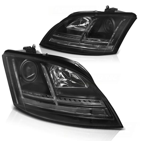 XENON LED Tagfahrlicht Scheinwerfer passend für Audi TT 8J 06-10 schwarz mit Kurvenlicht