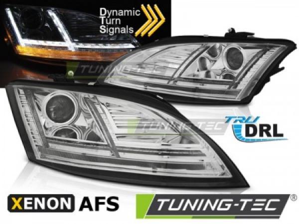 Xenon Scheinwerfer DRL LED Tagfahrlicht passend für Audi TT 8J Bj. 10-14 Chrom mit Kurvenlicht